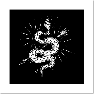 Occult Gothic Arrow Snake Magic Wicca Satan Posters and Art